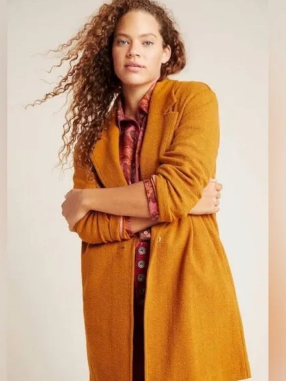 By Anthropologie Corinthia Long Minimalist Unstructured Blazer Small
